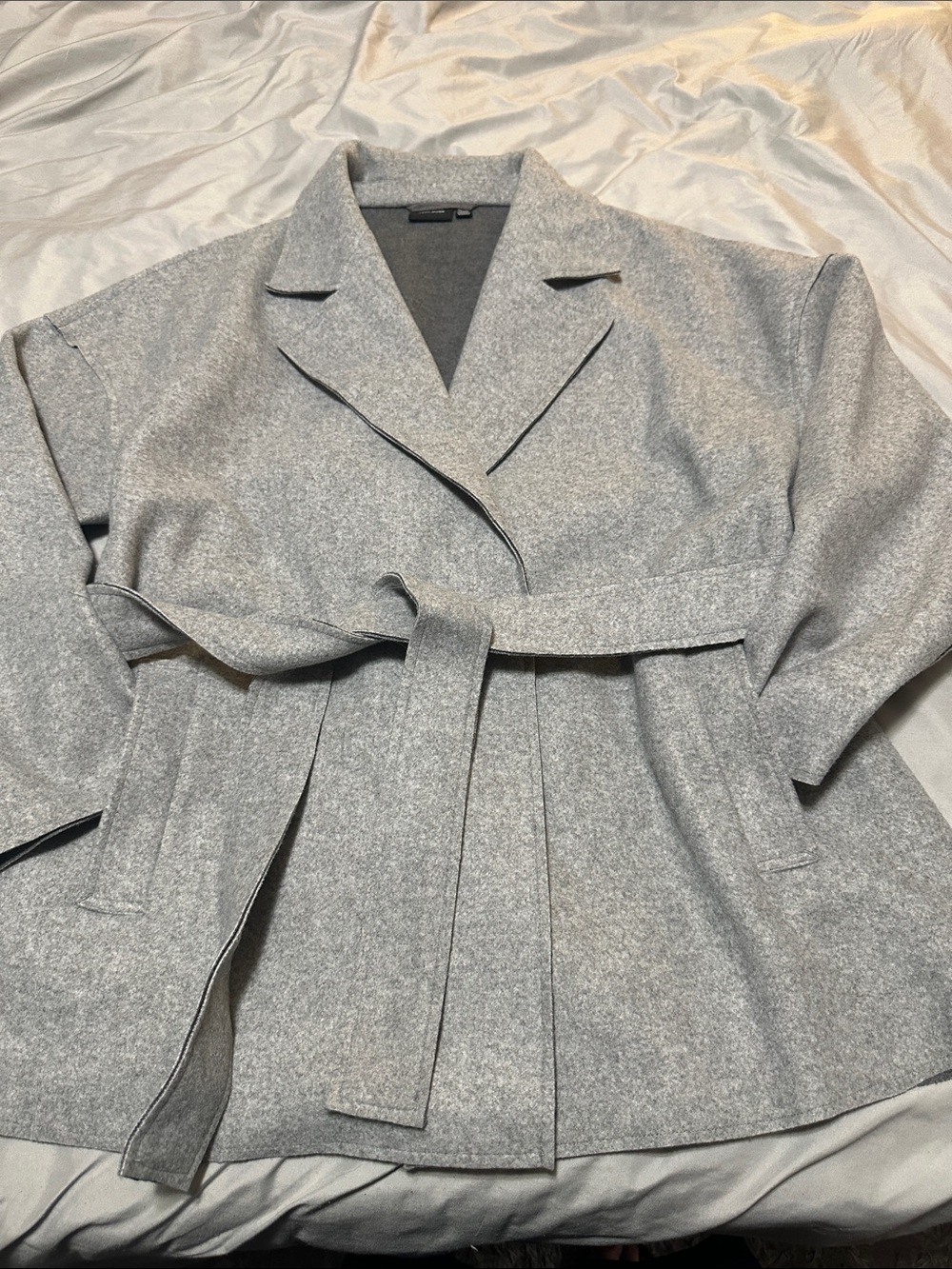 Vero Moda Light Gray Belted Wrap Blazer